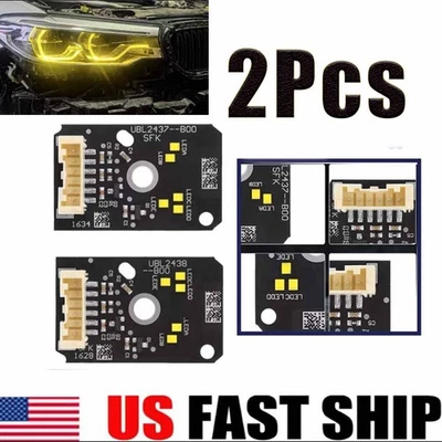 AMBER ANGEL EYE DRL LED BOARDS FOR BMW F90 M5 G30 G31 5 SERIES 2017 2018-2020 - Image 1 of 4