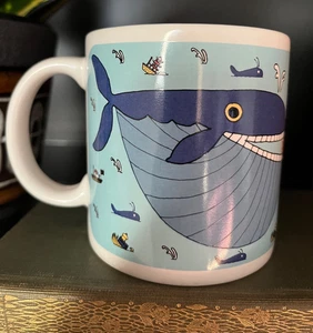 Taylor & Ng San Francisco Tasse Becher Whopper Wal 80er Vintage Blauwal - Bild 1 von 12