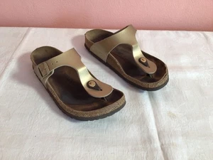 Birkenstock Zehensteg Gizeh Metallic Gold Leder. Gr.36 normal - Bild 1 von 8