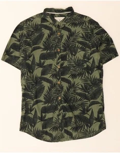 JACK & SMITH Mens Abstract Pattern Short Sleeve Shirt Medium Khaki Cotton DB90 - Picture 1 of 3