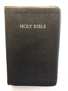 Holy Bible NKJV Compact Red Letter Nelson 5225 Black Bonded Leather 1990 - Picture 1 of 9