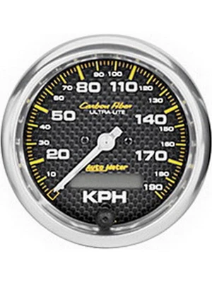 Auto Meter 3-3/8 Speedometer, 0-190 KM/H, Electric, Carbon Fiber (4787-M) - Image 1 of 4