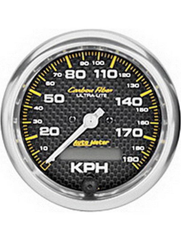 Auto Meter 3-3/8 Speedometer, 0-190 KM/H, Electric, Carbon Fiber (4787-M) - Image 1 of 4