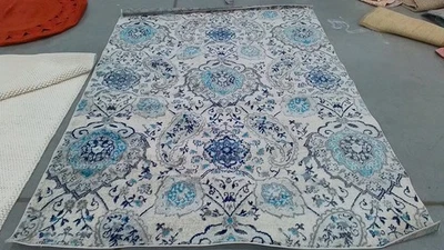 CREAM / LT GREY 6'-7" x 9'-2" Back Stain Rug, Reduced Price 1172781262 MAD600C-6 - Image 1 of 4