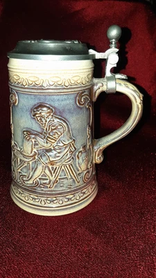 Bierseidel/Bierkrug mit Zinndeckel von Domdesign, Sammlerstück ! - Bild 1 von 4