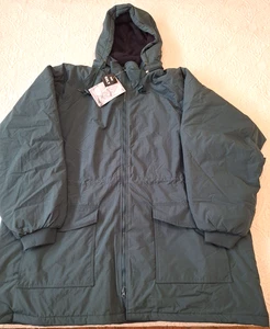 Men's Parka Zip Jacket Water Resistant Big Tall Coat NWT 6XLT Deep Green Hood - Picture 1 of 9