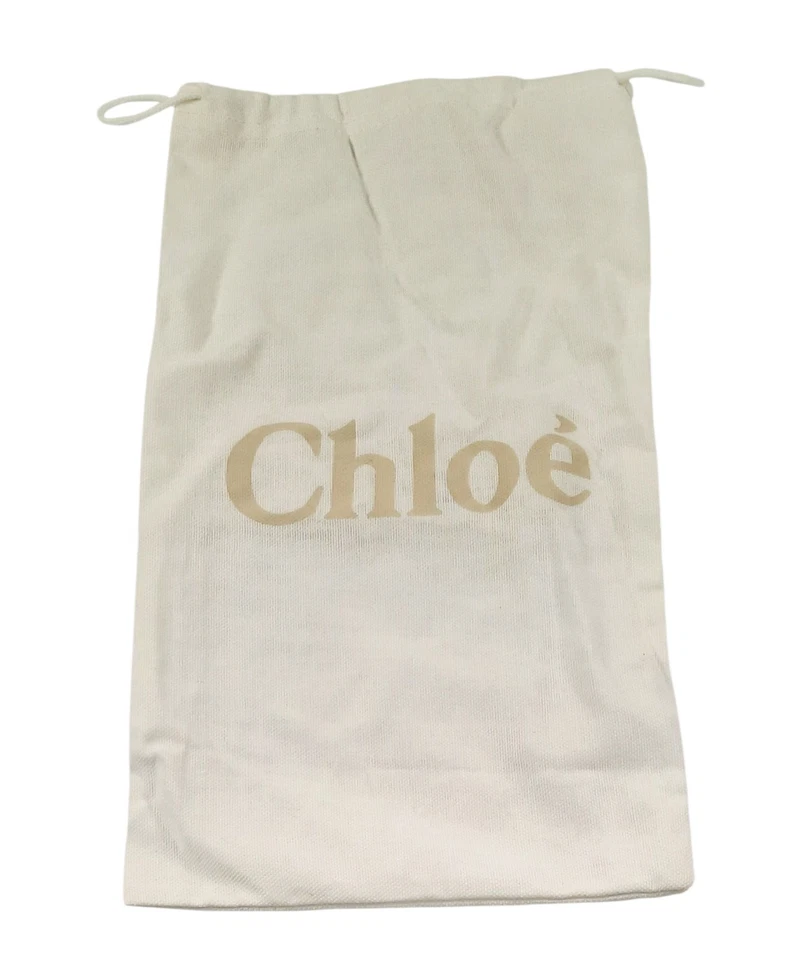 CHLOE 集尘袋白色抽绳旅行储物袋中号 8x13 — 第 1/3 张图片