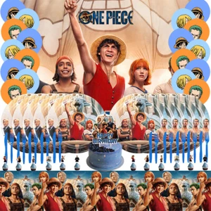 One Piece live Action Party Supplies Set Balloons Banner Plates Cake Toppers - Picture 1 of 8