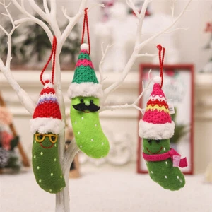 Christmas Pickle Tree Ornaments Decor with Cartoon Cucumber Pendant Pickled AUS - Picture 1 of 15