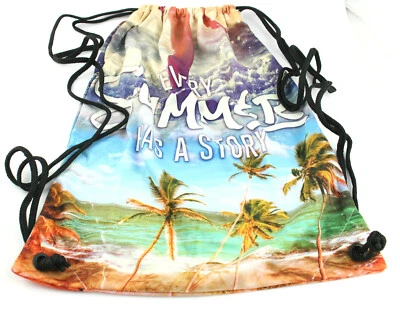 Turnbeutel Rucksack Gym Bag Sport Tasche Beutel Tasche Beach Sun Surfer PalmTree