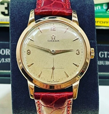 Vintage Omega 18k Solid RoseGold Jumbo Large Oversized Original Honycomb Dial - Image 1 of 4