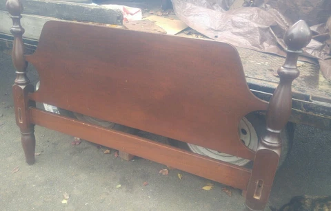 Full Size Wood Bed Frame Headboard Footboard Rails Cover
