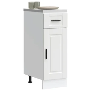 vidaXL Kitchen Base Cabinet Porto White Engineered Wood - Picture 1 of 13
