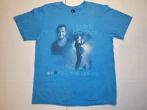 Luke Bryan Kill The Lights Tour Shirt Adult Medium Blue Graphic Double-sided. - Picture 1 of 7