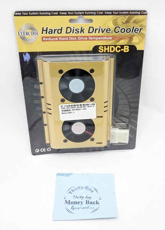 Evercool HDD Hard Disk Drive Cooler w/ Dual 50mm 12V DC Ball Bearing Cooling Fan - Image 1 of 4