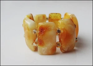 Natural handmade Baltic Amber elastic ring - Picture 1 of 1