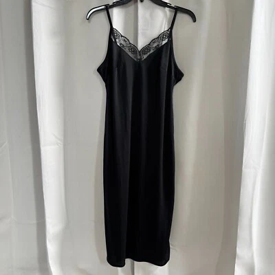 Vtg Robbie Bee Slip Dress Size 4 Petite Silk Blend Y2K Lace Whimsigoth 18023 - Image 1 of 4