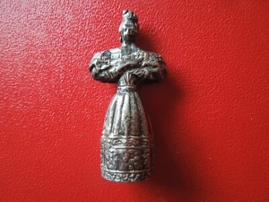 J6789 ANTIQUE FRANCE STERLING SILVER LADY BRIDE Needle Case See Description - Picture 1 of 17