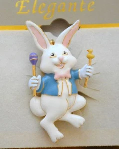 Osterhase mit Küken & Ei Pin und/oder Anhänger / goldfarbenes Set / Osterschmuck - Bild 1 von 3