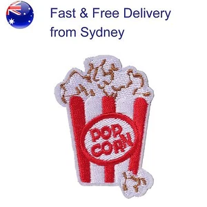 Popcorn Cup Iron on patch movie cinema film show oscars iron-on patches - Picture 1 of 3