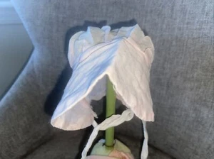 Muñeca Antigua Rosa Claro Organdí Pequeño Sombrero Gorro - Imagen 1 de 4