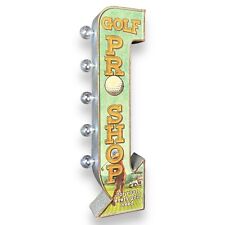 Golf Pro Shop LED Sign 25" Double Sided Marquee Vintage Retro Design