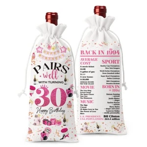 30th Birthday Gifts for Her Women Men Wine Bag 30 Year Old Birthday Gifts for... - Picture 1 of 6