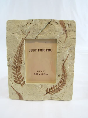 Fossil Stone Faux Stone Picture Frame Tan Brown Fern Pattern - Just for You - Image 1 of 3