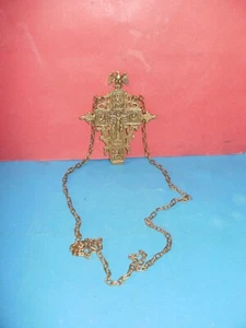 Old 19th century massive double-faced bronze Russian/Greek Orthodox cross - RARE - Picture 1 of 21
