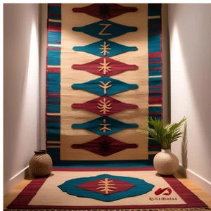 Soothing Yoga Mat Rug for Relaxation, Meditation, Mindful Living room decor rug - Picture 1 of 3