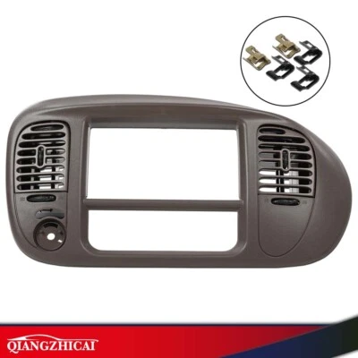 1Set Center Dash Radio Surround Bezel Trim Panel Brown Fit For 2000-03 Ford F150 - Image 1 of 4