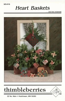 Woven Heart Baskets & Ornaments by Thimbleberries UNCUT SEWING PATTERN - Image 1 of 3