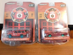 GreenLight Green Machine Fire 5901 Rescue Jeep and Ford Torino - Picture 1 of 5