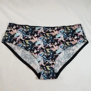 Victoria's Secret No Show Sexy Hiphugger Grande Azul Rosa Floral Suave Satén - Imagen 1 de 3