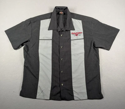 Camisa Harley Davidson Vintage Grande Negra Gris Rayas Las Vegas Café Hecha en EE. UU. Foto 1 de 4