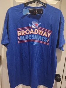 LARGE - New York Rangers T-Shirt Broadway Blue Shirts Shirt NHL Hockey NWT - Picture 1 of 3