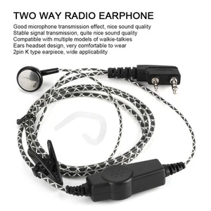 ´WalkieTalkie Earphone Headset 2 Way Radio 2Pin KType For KPg Th TK - Zdjęcie 1 z 12
