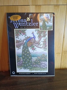 Teresa Wentzler in Miniature Counted Cross Stitch Peacock Majesty 5x7 Complete - Picture 1 of 3