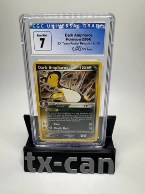 2004 Dark Ampharos-EX Team Rocket Returns-2/109- HOLO-Chumlee Collection-CGC 7 - Image 1 of 3