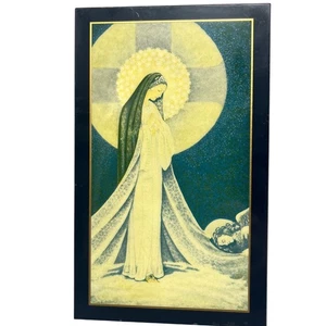 Lackierter Holz Wandbehang - Unsere Liebe Frau vom Schnee Schwester Marie Pierre Semler - Bild 1 von 6