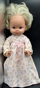 Vtg 1969 Mattel Baby Tenderlove Rubber Baby Doll Drinks and Wets Blonde Blue Eye - Picture 1 of 12