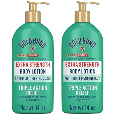 Gold Bond Body Lotion Anti-Itch Extra Strength 14oz Menthol Aloe Vera - 2 Pack - Image 1 of 4