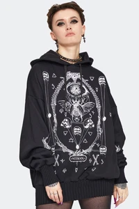 Gothic Punk Vitriol Print Style Oversized Hoodie - Picture 1 of 9