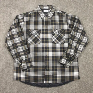 Vintage Sears Shirt Mens XL Black Plaid Perma Prest Quilted Flannel Made In USA - Picture 1 of 9