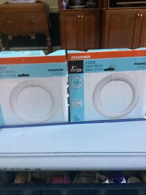 Two Sylvania 4100K Cool White Indoor 22W Premium Circline Fluorescent Bulbs New - Image 1 of 4