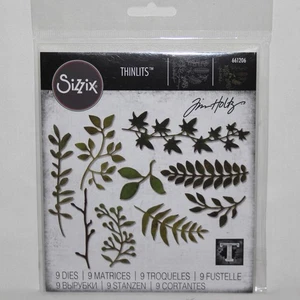 Sizzix Tim Holtz Garden Greens Dies 661206 Thinlits Leaves Fern Branch New - Picture 1 of 5