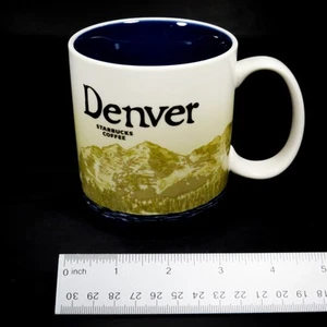 Starbucks Denver Coffee Mug Mountain & City Views 16 fl oz White, Blue NEW 2011 - Picture 1 of 7