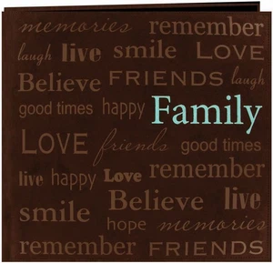 Pioneer Text Kunst-Wildleder postgebundenes Album 12"X12" - Familie - MB10TXT-BN - Bild 1 von 1