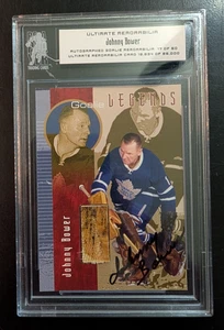 2000-01 BAP Ultimate Memorabilia Johnny Bower Goalie Legends Stick/Auto  17/60 - Picture 1 of 2