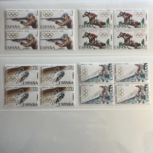 1968 Spain Sc. 1543-46 MNH Complete Set In Blocks Of 4 Olympics Sports - Picture 1 of 1